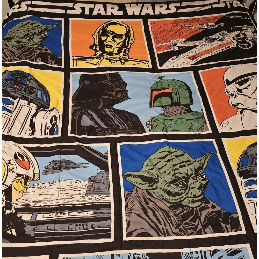 VTG Star Wars Classic Reversible Twin/Full Comforter Vader Yoda Skywalker 90s
